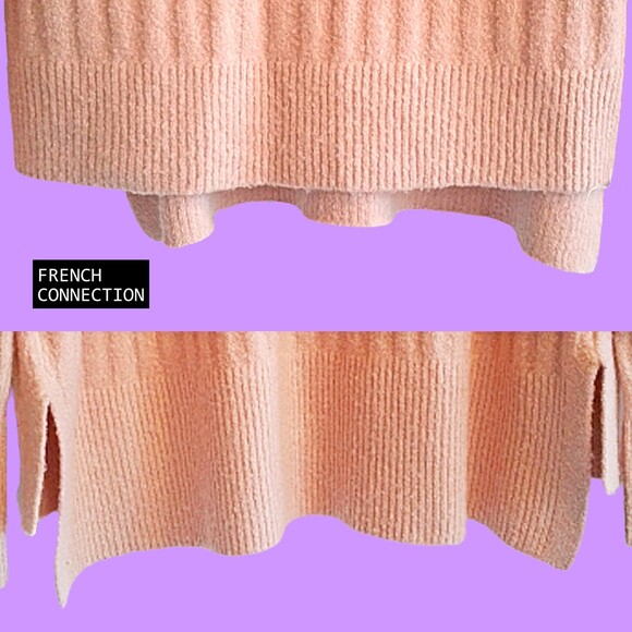 FRENCH CONNECTION NEW Scandinavian FLOSSY STAND Boucle Wool Oversized Sweater M - Picture 7 of 12